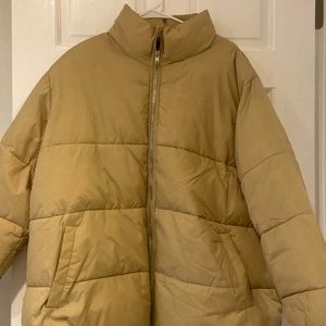 Pretty little thing oversized puffer jacket in beige XL